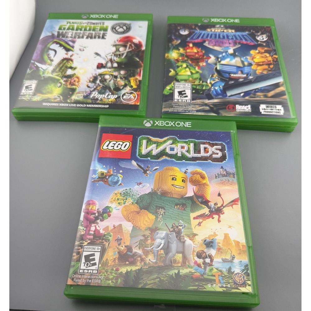 Xbox One Game Lot LEGO Worlds Plants v Zombies Garden Warfare Super Dungeon Bros